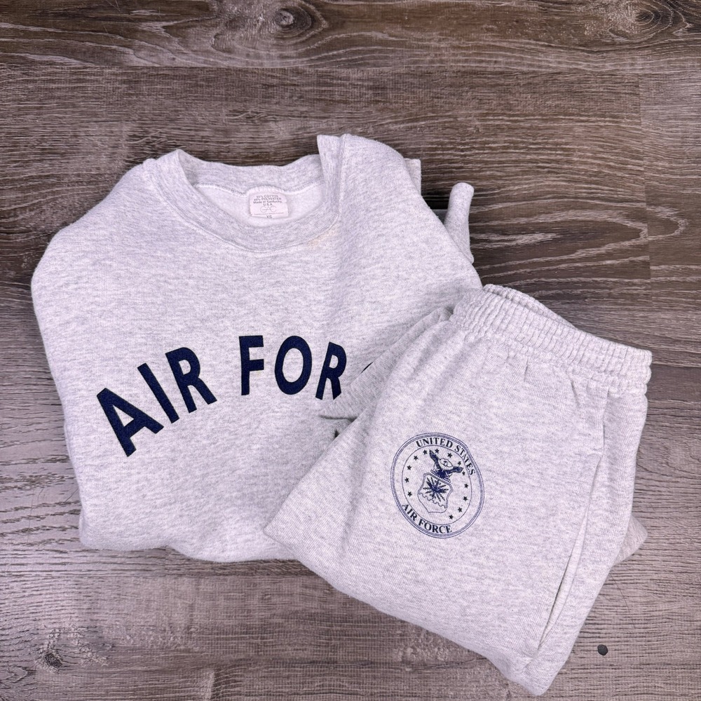 VTG Air Force Sweatshirt Set Mens XS Campbellsville Apparel Co Gray Military